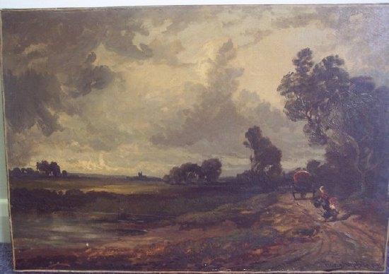 Appraisal: Franz Hoepfner Travellers on a Country Road signed and dated