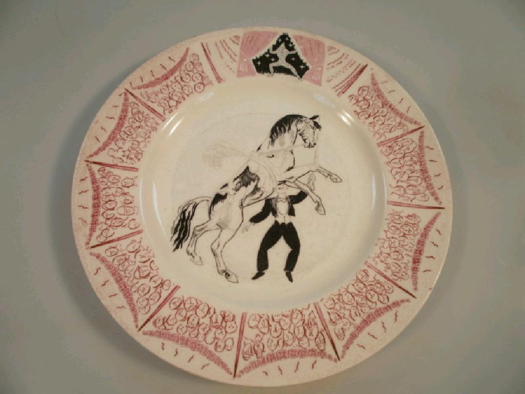 Appraisal: A Laura Knight Circus plate produced in Bazaar by Clarice