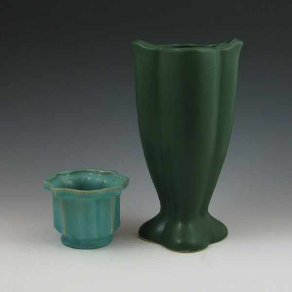 Appraisal: Galloway Philadelphia semi-matte vase and a York matte green vase