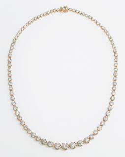 Appraisal: K Yellow Gold Tennis Necklace each of the li K