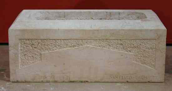 Appraisal: A French Art Deco Bourguignon Stone Trough circa of rectangular