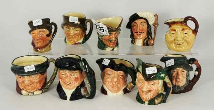 Appraisal: Royal Doulton Miniature Character Jugs Lobsterman D Rip Van Winkle