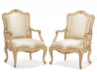 Appraisal: Pair Michael Taylor Design Italian Rococo Chairs Michael Taylor Designs