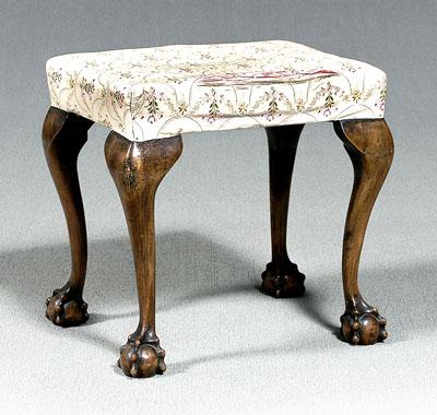 Appraisal: Chippendale style mahogany stool over the rail upholstered in floral