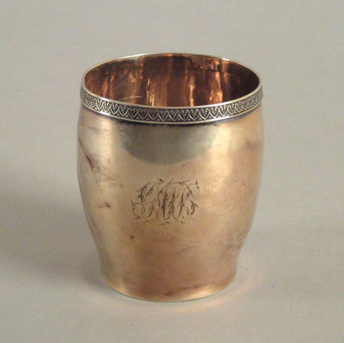 Appraisal: Buffalo or Newburgh New York silver cup ca bearing the