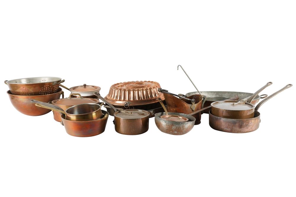 Appraisal: COLLECTION OF COPPER METAL COOKWARE UTENSILSsome contemporary most unmarked comprising