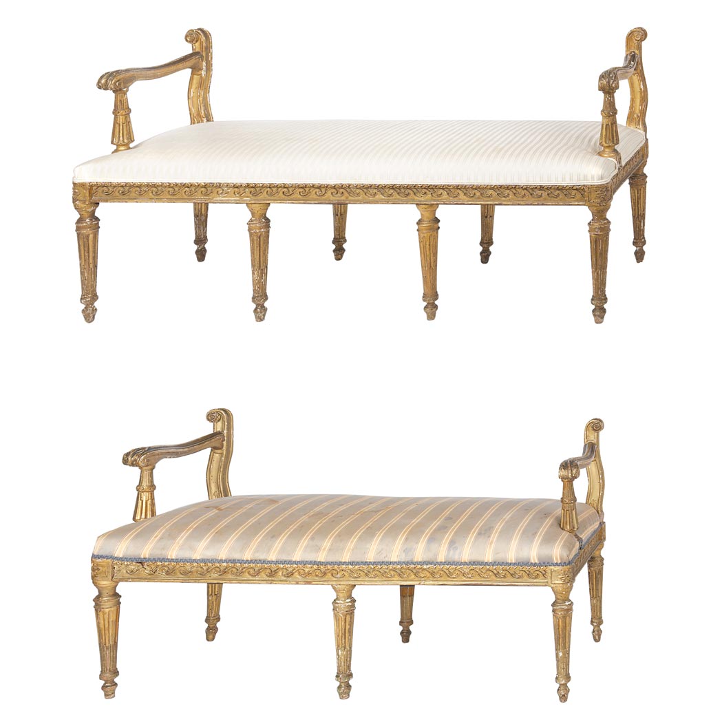 Appraisal: Assembled Pair of Italian Neoclassical Gilt-Wood Benches Late th century