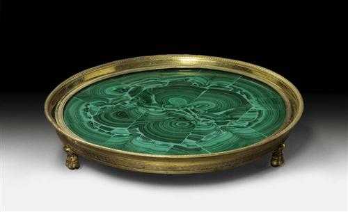 Appraisal: PR SENTOIR late Empire probably Russia th century Round malachite