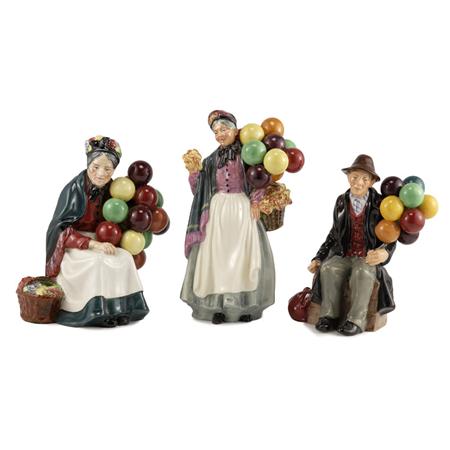 Appraisal: Group of Three Royal Doulton Balloon Seller Figures Estimate -