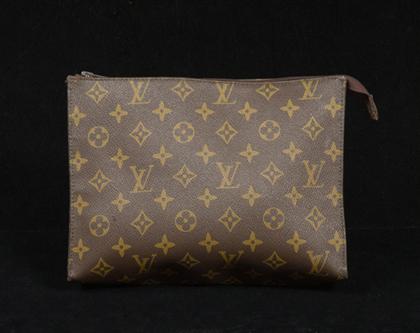 Appraisal: Louis Vuitton large zip pouch s Lined in canvas but