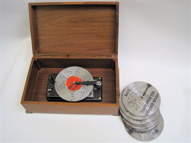 Appraisal: SWISS MUSIC BOX AND TEN DISCS pieces kby Thorens Including