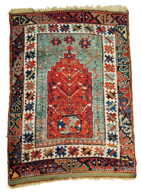 Appraisal: TURKISH VILLAGE PRAYER RUG th century feet x feet inches