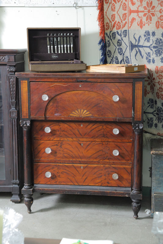 Appraisal: EMPIRE CHEST OF DRAWERS Mahogany having an arch paneled top