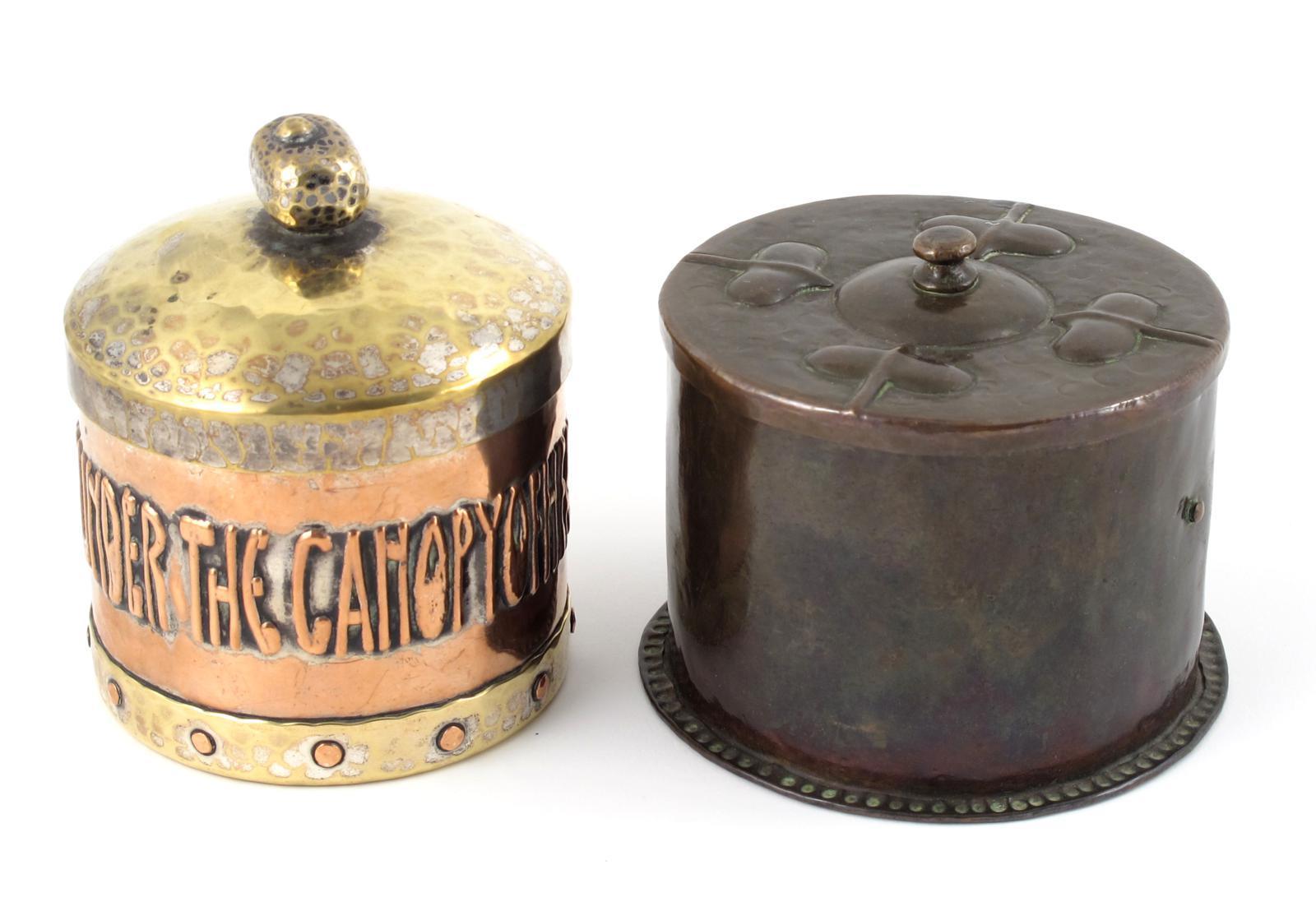 Appraisal: A patinated copper box and cover probably John Pearson