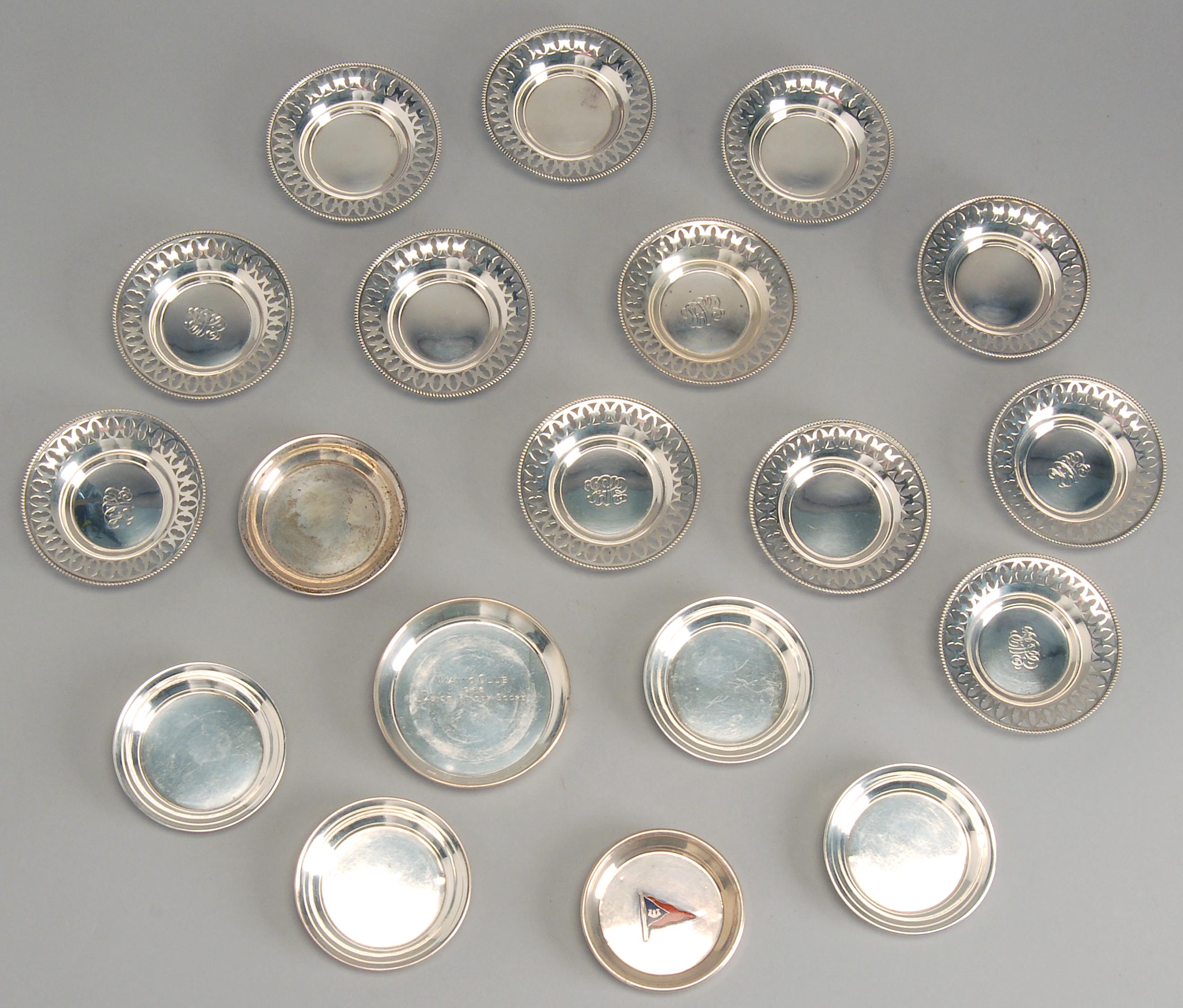 Appraisal: TWELVE STERLING SILVER NUT DISHES BY TOWLE MFG CO Together