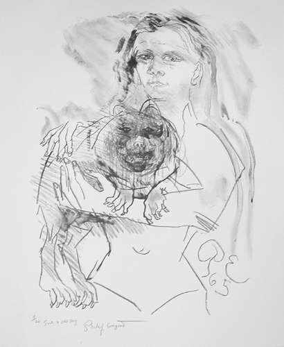 Appraisal: Girl with Old Dog Evergood Philip American - Lithograph x