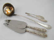 Appraisal: A continental silver German assay soup ladle and two hallmarked