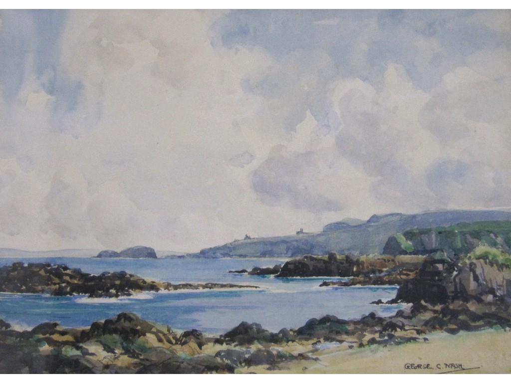 Appraisal: GEORGE C NASH Pair of watercolours 'From Dunseverick looking East