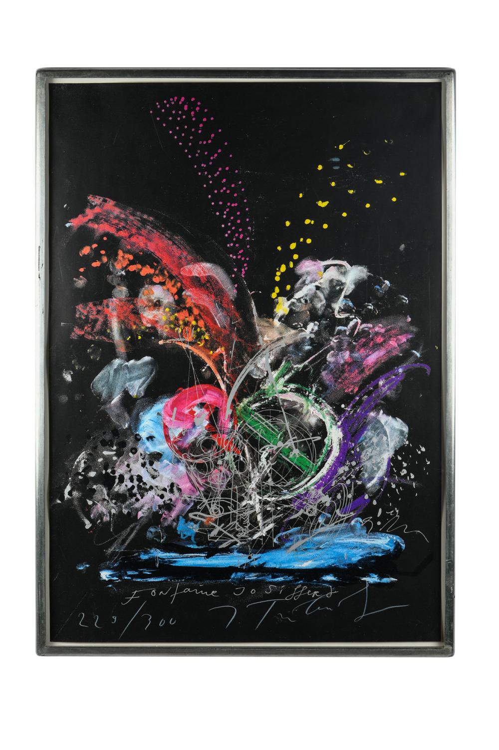 Appraisal: JEAN TINGUELY - FONTAINE JO SIFFERT color screenprint signed and