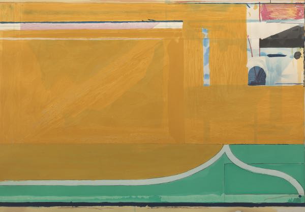 Appraisal: RICHARD DIEBENKORN AMERICAN - x paper Ochre Woodcut in colors