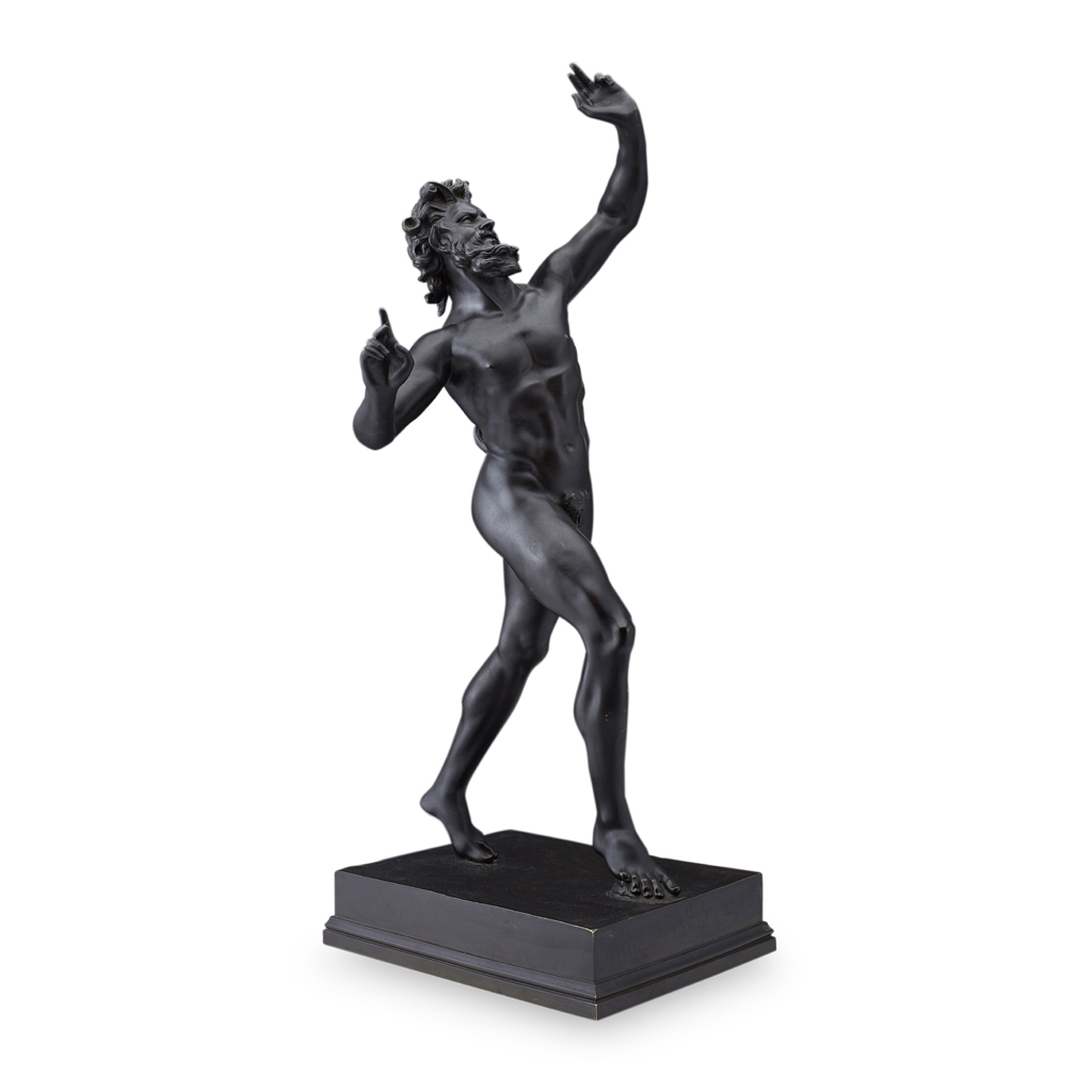 Appraisal: AFTER THE ANTIQUE THE DANCING FAUN bronze matt brown black