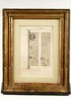 Appraisal: ILLUMINATED MANUSCRIPT - Double Sided Parchment Leaf second half of