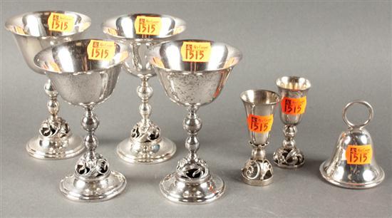 Appraisal: Assorted American Art Deco sterling silver table articles comprising four