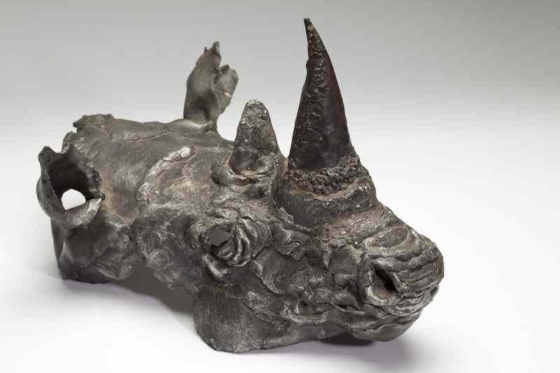 Appraisal: Gregory Steinsieck MA Rhinoceros Mountcirca cast aluminum with some plaster