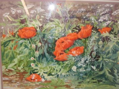 Appraisal: SIMON BULL Poppies signed x framed