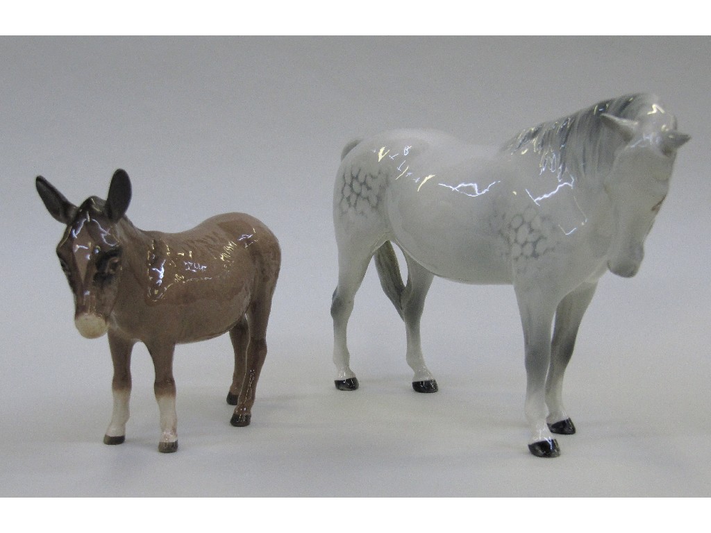 Appraisal: Beswick grey mare and a donkey