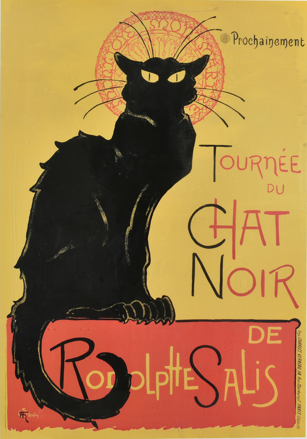 Appraisal: A MODERN FRAMED CHAT NOIR ADVERTSING POSTER