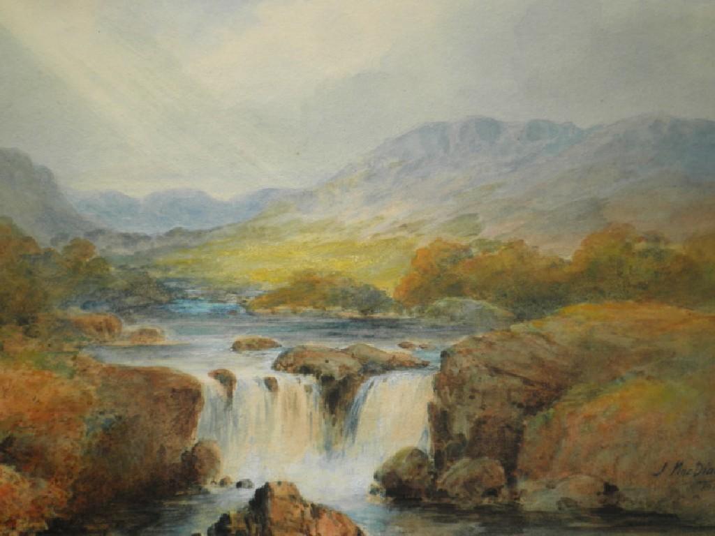 Appraisal: J MacDiarmid thC Glen Lyon Perthshire watercolour signed and dated