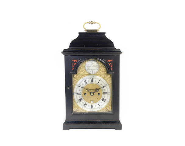 Appraisal: A mid th century ebonised quarter-repeating table clock Thomas Elliot