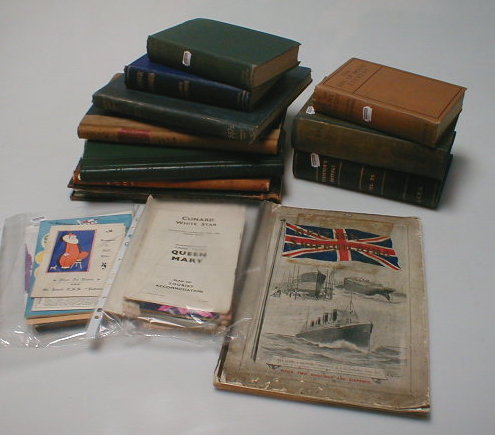 Appraisal: Old books Cruise ship ephemera etc