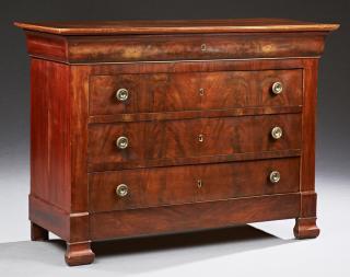 Appraisal: Louis Philippe Carved Walnut Commode th c wit Louis Philippe