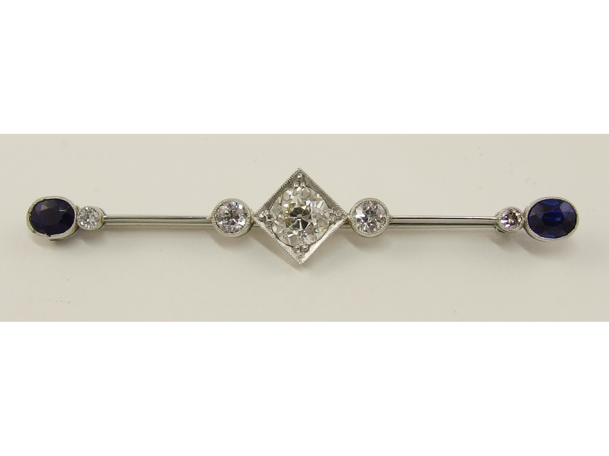 Appraisal: An Art Deco broocha central diamond of approx cts set