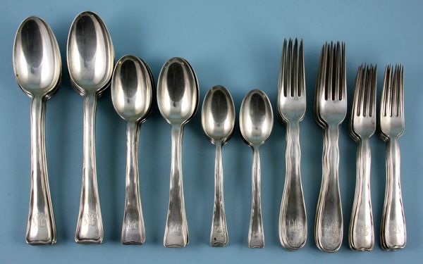 Appraisal: Tiffany Co sterling silver 'Lap-Over-Edge' five piece place setting for