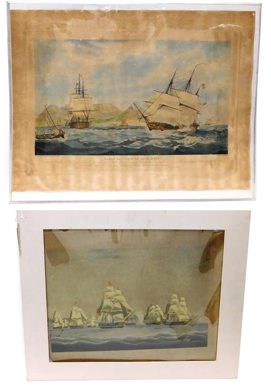 Appraisal: Two early th C Sutherland-Huggins color engravings depicting British vessels