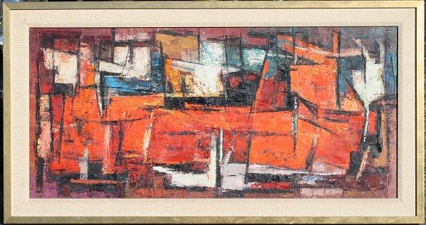 Appraisal: HELFOND Riva American - Abstract Composition Oil canvas '' x