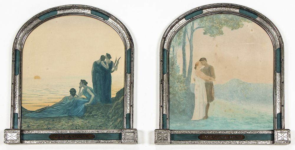 Appraisal: Antique French Frames w Alphonse Osbert Prints Antique French Frames