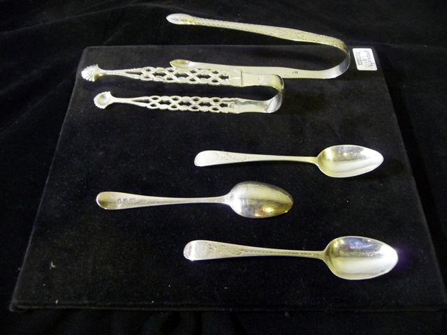 Appraisal: A sterling silver set of three teaspoons by Hester Bateman