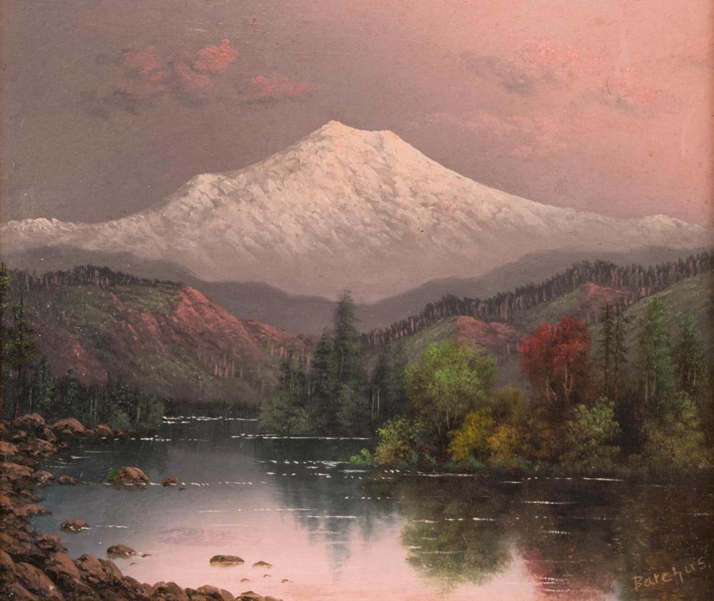 Appraisal: ELIZA BARCHUS Oregon - oil on board Mount Rainier at