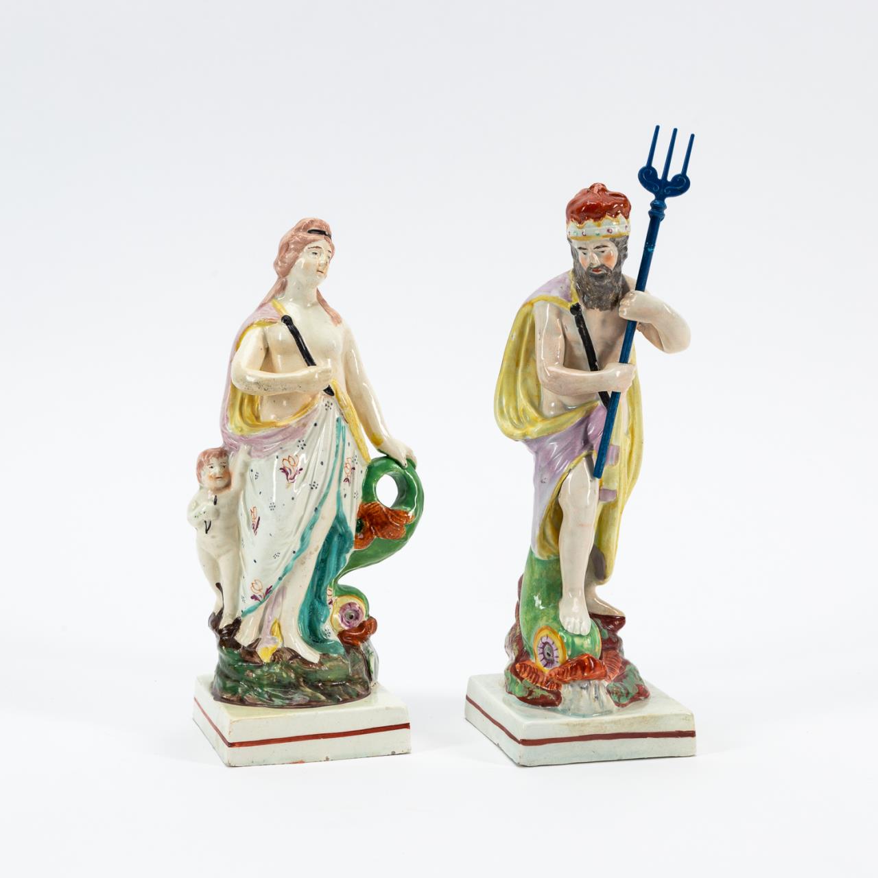 Appraisal: PR TH C NEPTUNE VENUS STAFFORDSHIRE FIGURES English th century