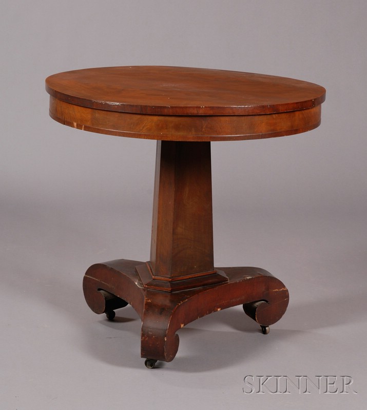 Appraisal: Classical Circular Mahogany Veneer Center Table probably Boston c -