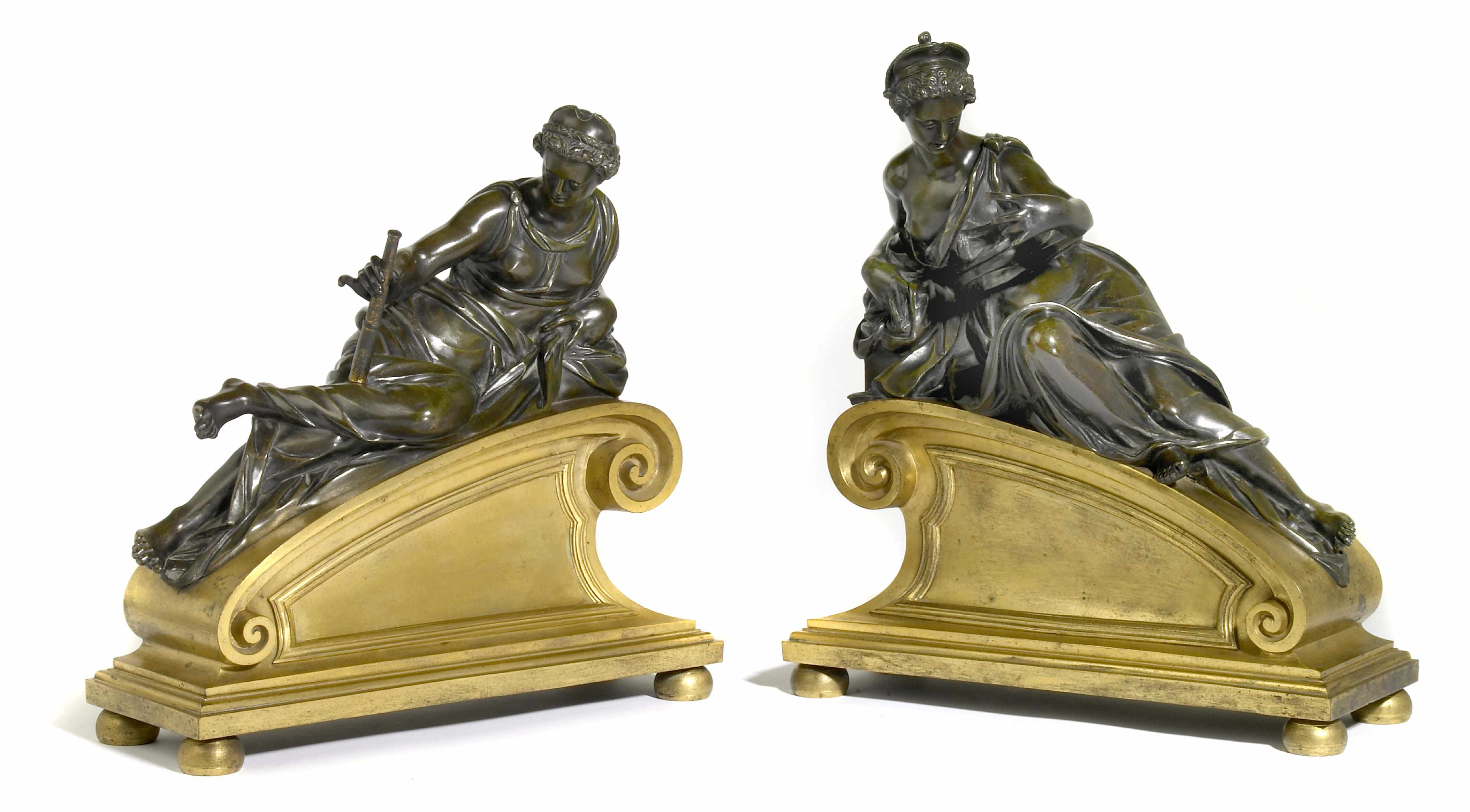 Appraisal: A pair of Napoleon III gilt and patinated bronze figural