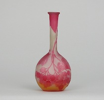 Appraisal: Galle Vase early th Century Red cut to clear cameo