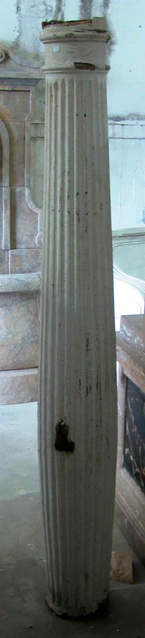 Appraisal: WHITE PAINTED FLUTED COLUMN lacking capital - h in Other