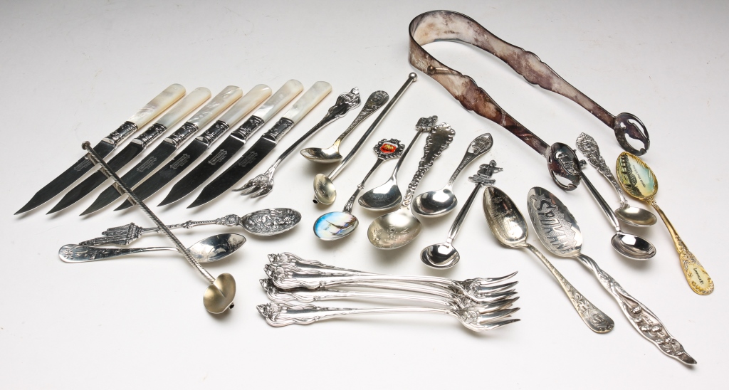 Appraisal: GROUP OF MISCELLANEOUS STERLING AND SILVER PLATE Twentieth century Including