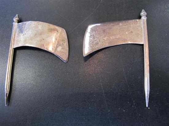 Appraisal: PAIR OF BRIMINGHAM STERLING SILVER FLAGS