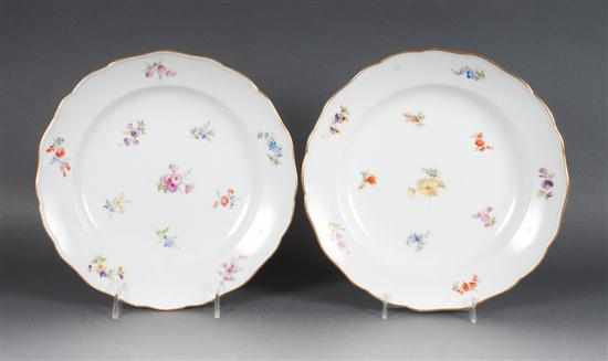 Appraisal: Set of Meissen floral decorated porcelain dinner plates th century